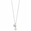 Promo 👏 Unbranded Sterling Silver Freshwater Cultured Pearl & Lab-Created White Sapphire Pendant Necklace 😍