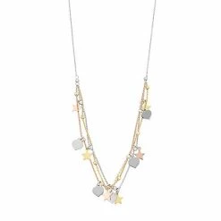 Buy 😀 Unbranded Tri-Tone Sterling Silver Triple Strand Heart Necklace 🎁