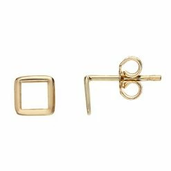 Wholesale 🛒 Unbranded 14k Gold Open Rectangle Earrings 😀