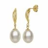 Coupon ✔️ Unbranded 14k Yellow Gold Freshwater Pearl Drop Earrings 🔔