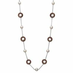 Top 10 ⌛ Unbranded Sterling Silver White Freshwater Pearl & Smokey Quartz Station Necklace 🥰