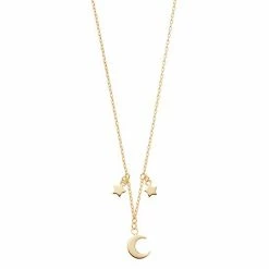 Top 10 🎉 Unbranded 14k Gold Star & Moon Charm Necklace 🛒