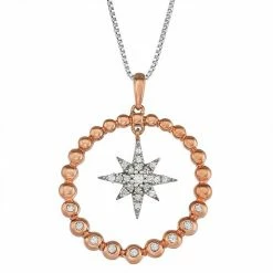 Best Pirce 👍 Unbranded 1/5 Carat T.W. Diamond Starburst Circle Necklace 👏