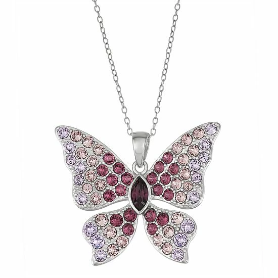 Hot Sale 👏 Unbranded Sterling Silver Crystal Butterfly Pendant Necklace ✔️
