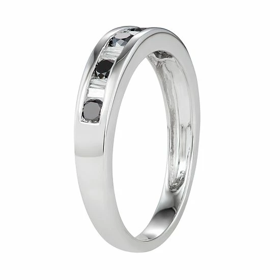 Deals ๐งจ Unbranded 10k White Gold 3/8 Carat T.W. White & Black Diamond Ring ๐ฅฐ - Image 2