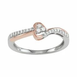 Best deal 💯 Unbranded Two Tone Sterling Silver 1/6 Carat T.W. Diamond Ring 🥰