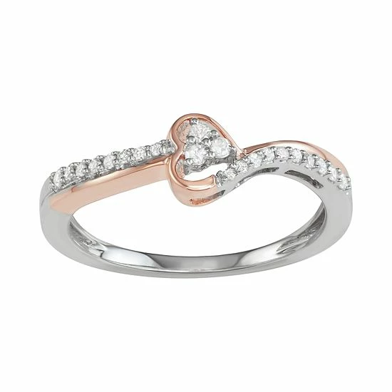Best deal ๐ฏ Unbranded Two Tone Sterling Silver 1/6 Carat T.W. Diamond Ring ๐ฅฐ