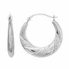 Coupon ✨ Unbranded 10k White Gold Textured Swirl Hoop Earrings ⭐