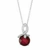Cheapest 😉 Unbranded Sterling Silver Lab-Created Ruby & White Sapphire Swirl Pendant Necklace 💯
