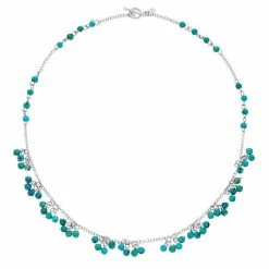 Cheap ✨ Unbranded Sterling Silver Simulated Turquoise Bead Toggle Necklace ❤️