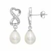 Hot Sale 🎉 Unbranded Sterling Silver Freshwater Cultured Pearl & Cubic Zirconia Infinity Drop Earrings 🎉
