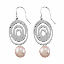 Best Pirce ✔️ Unbranded Sterling Silver Pink Cultured Freshwater Pearl Drop Earrings 👏