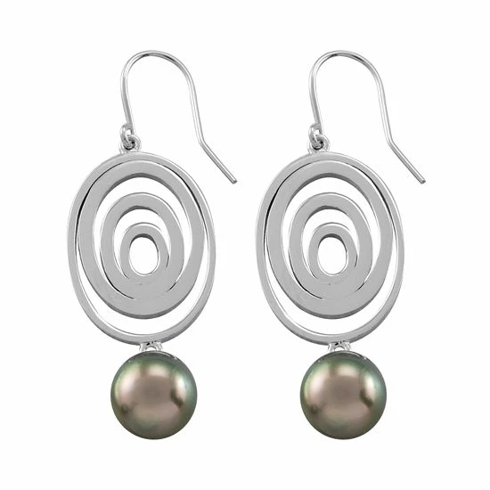Best Pirce 🎉 Unbranded Sterling Silver Cultured Tahitian Pearl Drop Earrings ✔️