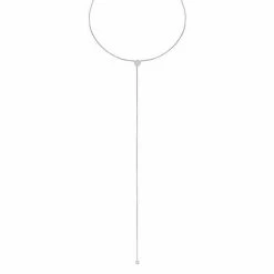 Promo 🌟 Unbranded Sterling Silver 1/8 Carat T.W. Diamond Disc Y Necklace 👍