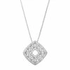 Deals 👍 Unbranded Sterling Silver 1/5 Carat T.W. Diamond Square Pendant Necklace 🧨