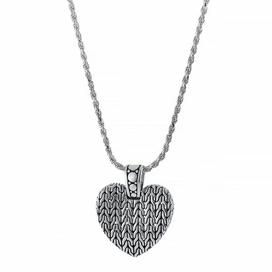 Best deal 👏 Unbranded Sterling Silver Oxidized Large Textured Heart Pendant Necklace 🎉