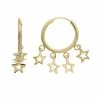 Cheapest ⌛ Unbranded 14k Gold Star Dangle Hoop Earrings 🔥