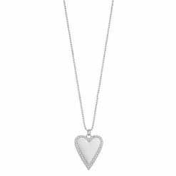Best Sale ⭐ Unbranded Sterling Silver Cubic Zirconia Heart Pendant Necklace 🛒