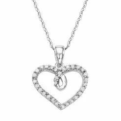 Best Sale 🤩 Unbranded 10k White Gold 1/6 Carat T.W. Diamond Heart Pendant 🔔