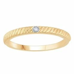 Best deal 🔥 Unbranded 10k Gold Diamond Accent Textured Stackable Ring 🛒