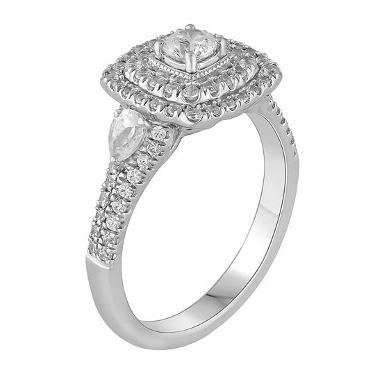 Best deal ๐ Unbranded Platinum 1 Carat T.W. Diamond Tiered Cushion Halo Engagement Ring ๐ - Image 2