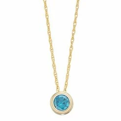 Best reviews of 😍 Unbranded Pure Gem Collection 10k Gold Blue Topaz Bezel Pendant Necklace ✨