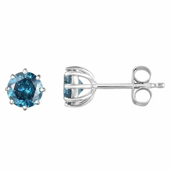 Best deal ๐ Unbranded 14k White Gold 1 1/2 Carat T.W. Colored Diamond 8-Prong Stud Earrings ๐งจ