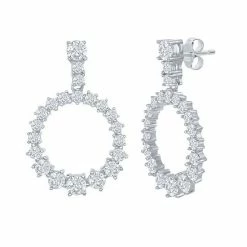 Wholesale ⌛ Unbranded Silver Tone & Cubic Zirconia Open Circle Earrings 🛒