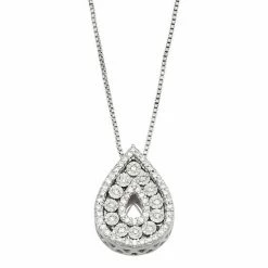 Best deal 😉 Unbranded Sterling Silver 1/5 Carat T.W. Diamond Pear Shape Pendant Necklace 👏
