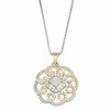 Top 10 😀 Unbranded Gold Tone Sterling Silver 1/3 Carat T.W. Diamond Circle Pendant Necklace 🔥