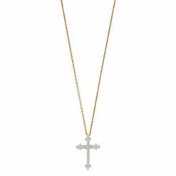 Buy ⌛ Unbranded 10k Gold 1/4 Ct. T.W. Diamond Cross Pendant Necklace 👍