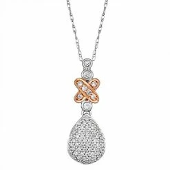Outlet 🎁 Unbranded Two Tone 10k Gold 1/3 Carat T.W. Diamond Drop Pendant Necklace ⭐