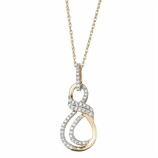Cheapest ๐ Unbranded 10k Gold 1/5 Carat T.W. Diamond Infinity Pendant ๐