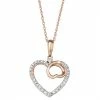 Best Sale ⭐ Unbranded 10k Rose Gold 1/6 Carat T.W. Diamond Double Heart Pendant 🛒