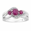 Flash Sale 🌟 Unbranded 10k White Gold Ruby & Diamond Accent 3-Stone Ring 🌟