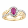 Cheap 💯 Unbranded 10k Gold Ruby & 1/4 Carat T.W. Diamond Swirl Ring 🎁