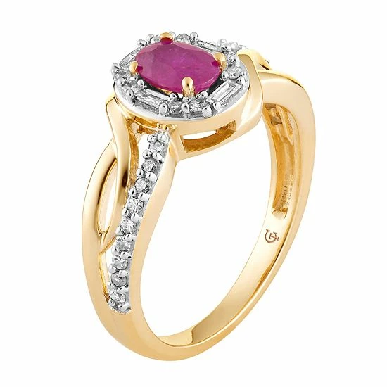 Cheap 💯 Unbranded 10k Gold Ruby & 1/4 Carat T.W. Diamond Swirl Ring 🎁 - Image 3