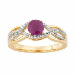Wholesale ❤️ Unbranded 10k Gold Ruby & 1/5 Carat T.W. Diamond Swirl Ring 🧨