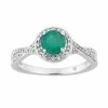 Deals 🎁 Unbranded 10k White Gold Emerald & 1/4 Carat T.W. Diamond Halo Ring ⭐