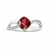 Top 10 ⭐ Unbranded Sterling Silver Garnet & Diamond Accent Cushion Bypass Ring 🛒