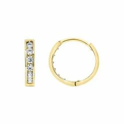 Best reviews of 👏 Celebration Gems 14k Gold Cubic Zirconia Huggie Hoop Earrings White 😉
