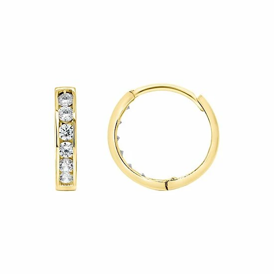 Best reviews of ๐ Celebration Gems 14k Gold Cubic Zirconia Huggie Hoop Earrings White ๐
