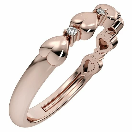 Outlet 🌟 Unbranded 10k Rose Gold Diamond Accent Heart Ring 🎉 - Image 2