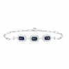 Hot Sale 👍 Unbranded Sterling Silver Lab-Created Blue & White Sapphire Bracelet 🤩