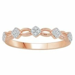 Cheap 😉 Unbranded 10k Rose Gold 1/10 Carat T.W. Diamond Station Stackable Ring ⭐