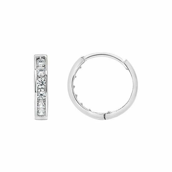 Best reviews of ๐ Celebration Gems 14k Gold Cubic Zirconia Huggie Hoop Earrings White ๐ - Image 3