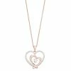 Coupon 🔔 Unbranded Two Tone Sterling Silver 1/4 Carat T.W. Diamond Double Heart Pendant Necklace 🌟