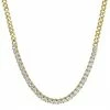 Buy 🛒 Unbranded 14k Gold Over Sterling Silver Cubic Zirconia Curb Chain Necklace 👏