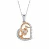 Hot Sale 🤩 Unbranded 14k Gold Over Silver 1/6 Carat T.W. Diamond "Mom" Heart Pendant Necklace ✔️
