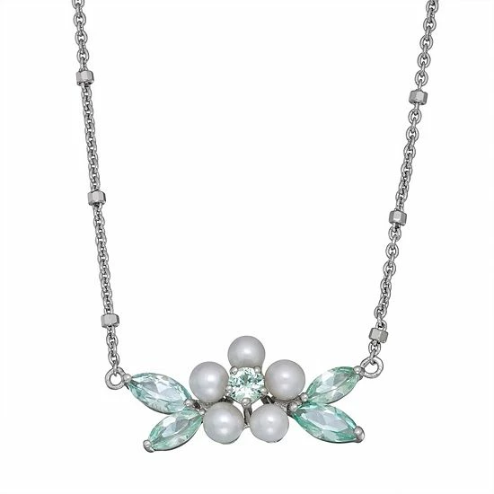 Best deal ✔️ Unbranded Freshwater Cultured Pearl & Lab Created Spinel Flower Necklace 🔥